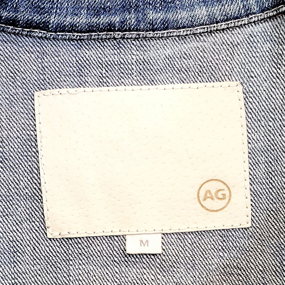AG Adriano Goldschmied Distressed Denim Jean Jacket Medium - Picture 9 of 14